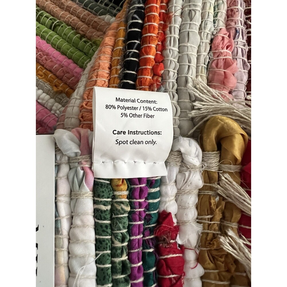 NWT Chindi Rag Rug 3'x5' Boho Farmhouse Rustic Area Accent Throw Rug Multicolor - Picture 9 of 11